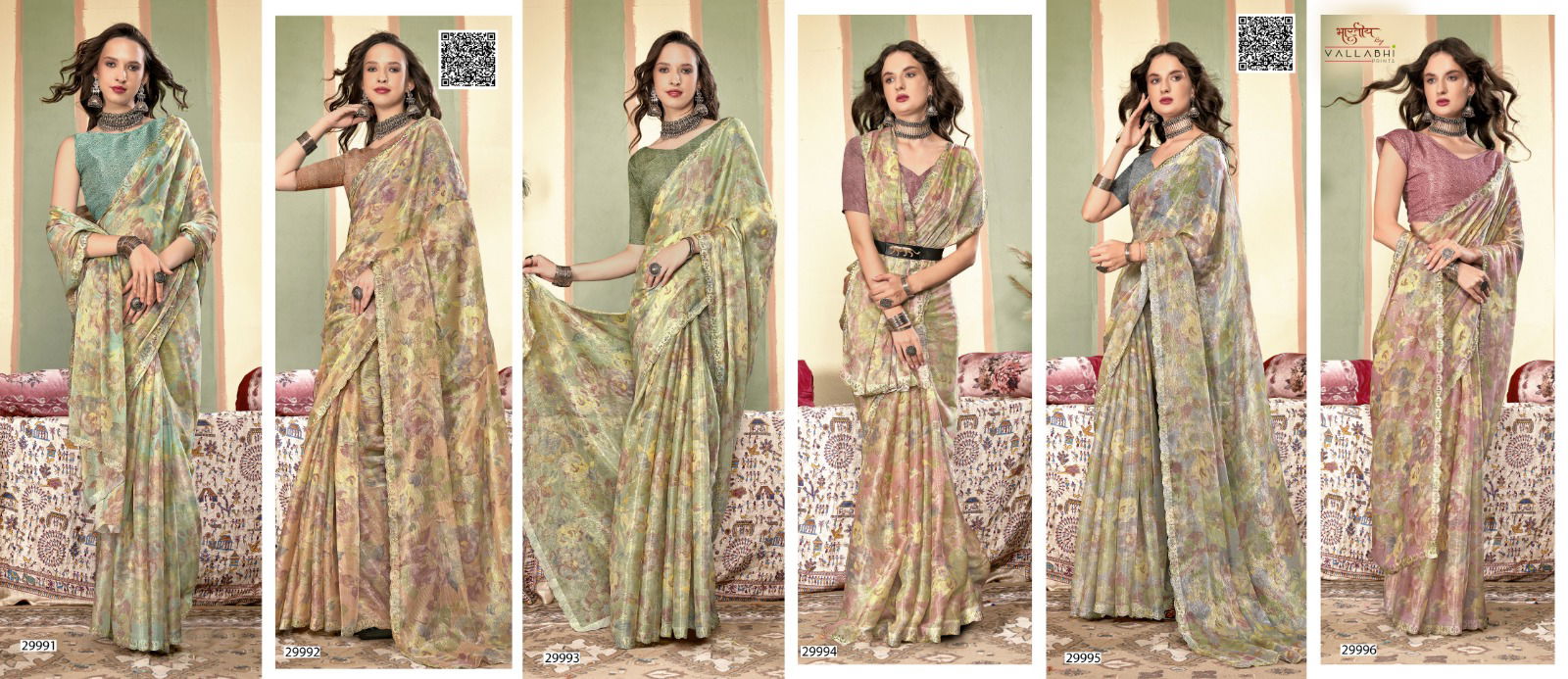 Madelyn 04 By Vallabhi Printed Chiffon Sarees Wholesale Market In Surat
